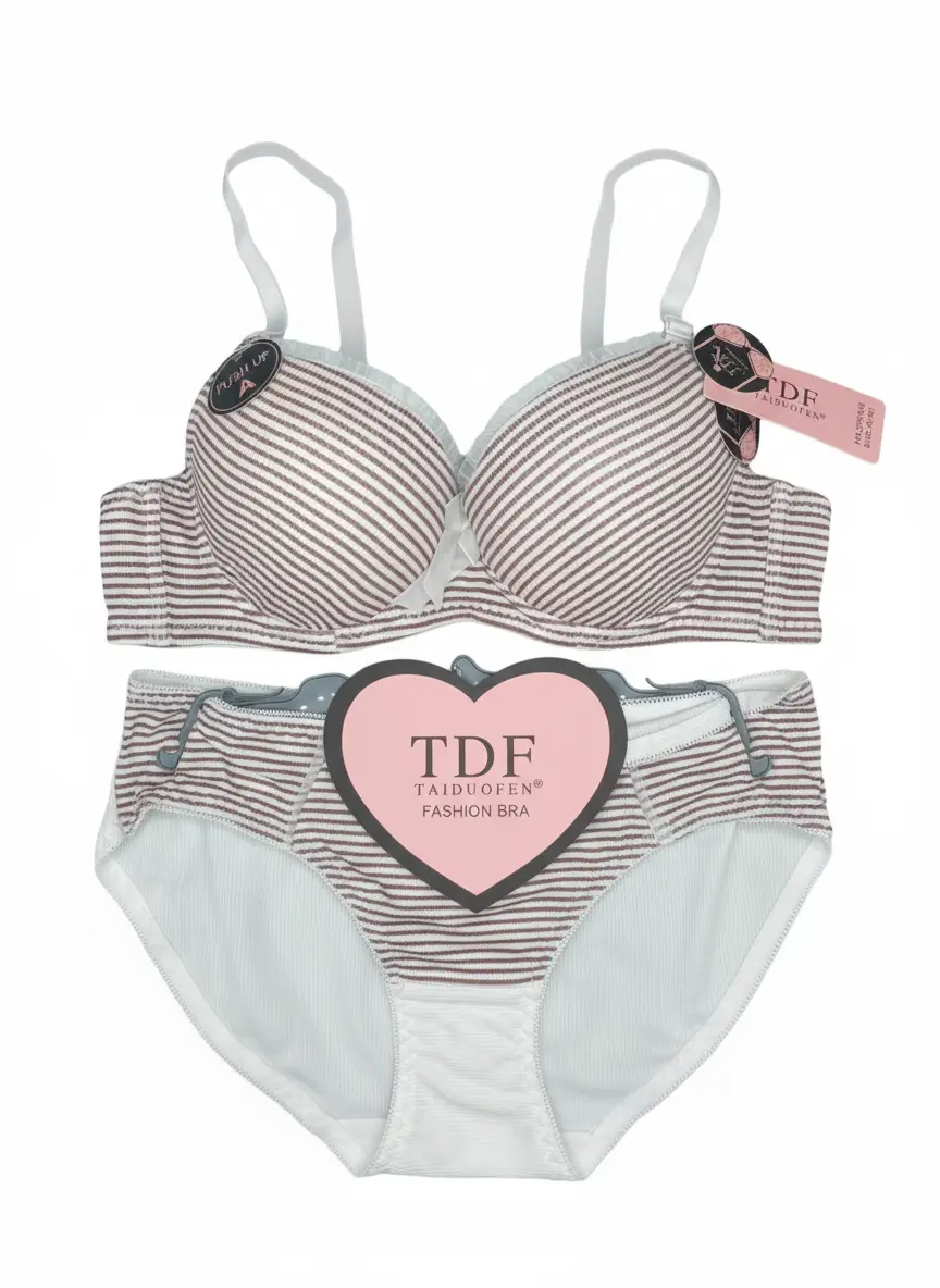ست لباس زیر زنانه راه‌راه TDF مدل Taiduofen